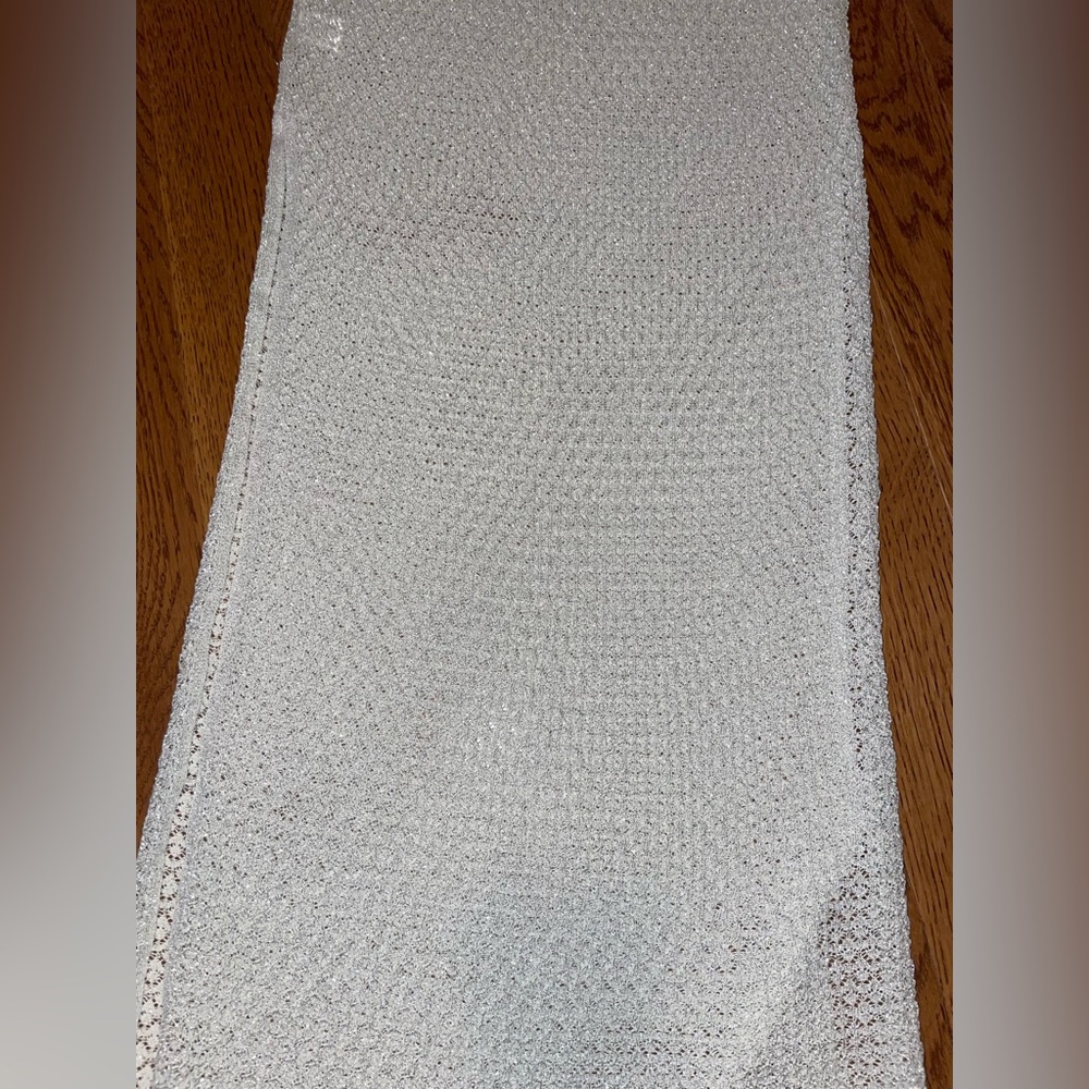 MONTEGO BANDEAU DRESS - IVORY LUREX LACE CROCHET Size P - Picture 8 of 12
